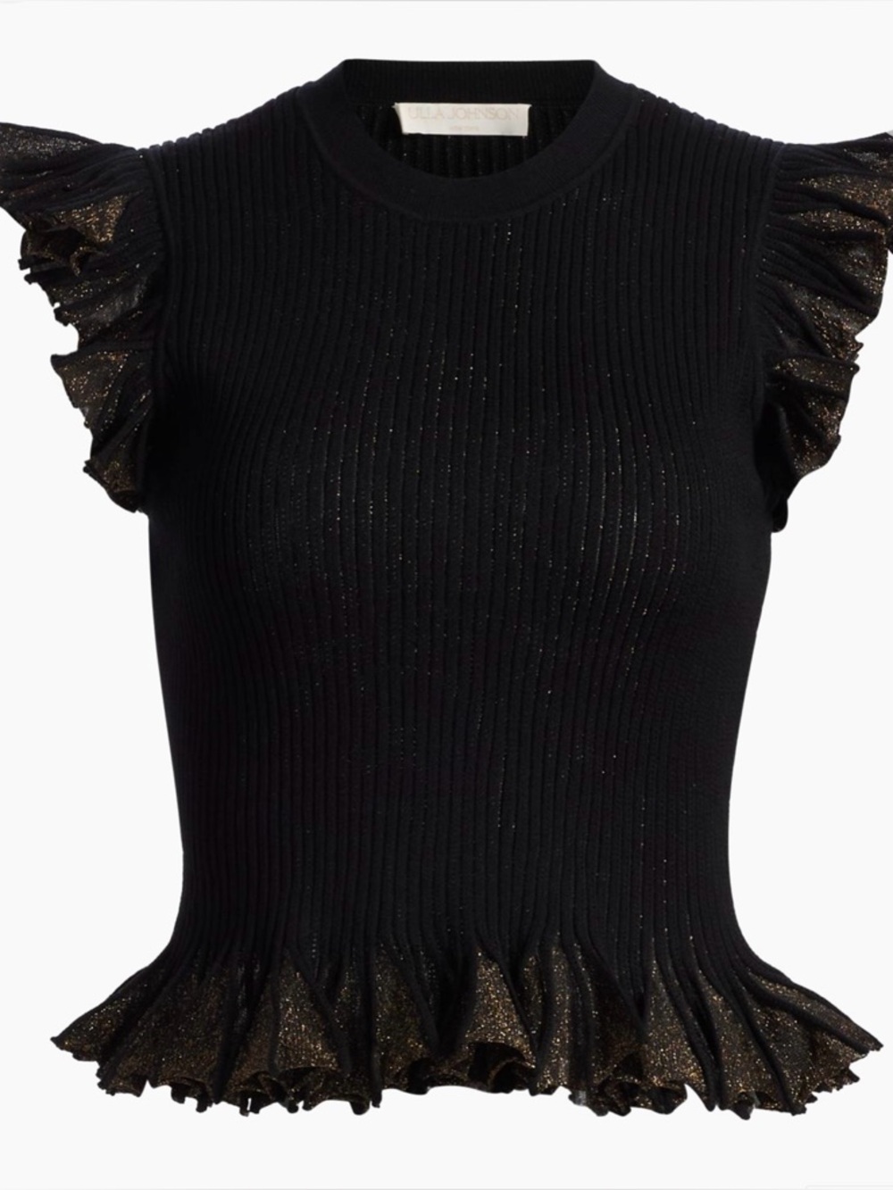 Ulla Johnson Leila Sparkly Sleeveless Black Top XS NWT